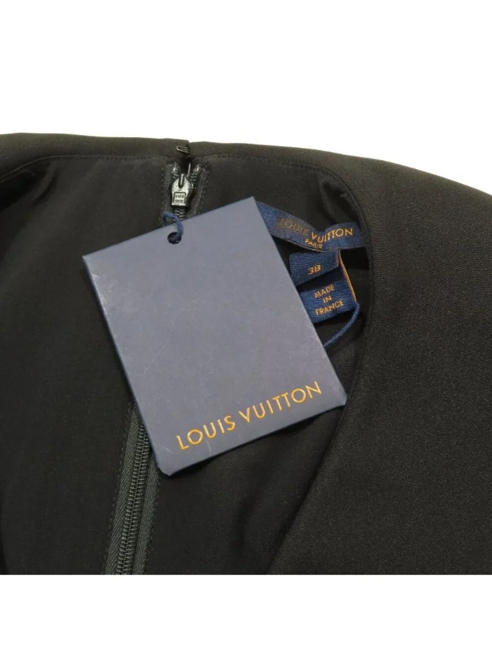Louis Vuitton Sleeveless Dress Long Silk Black 38